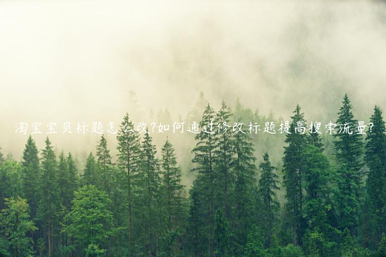 淘宝宝贝标题怎么改?如何通过修改标题提高搜索流量?